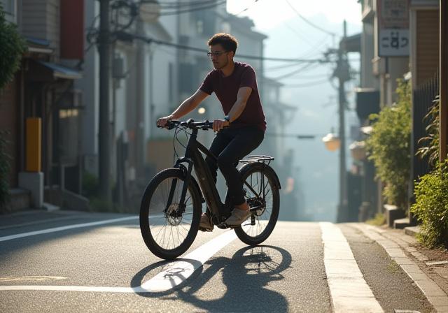 坂道の多い東京を軽快に走るE-バイク